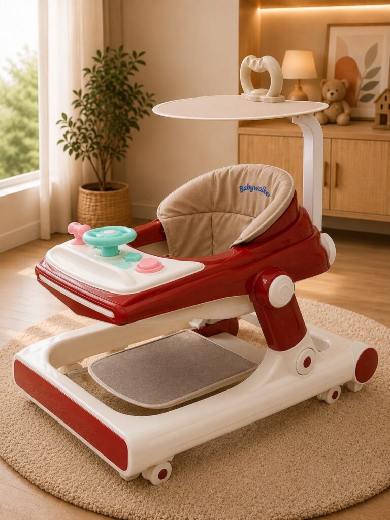Baby Walker with Parent Push Handle, Adjustable Height, Activity Tray & Foldable Design | Musical Learning Walker for Babies thumbnail 3