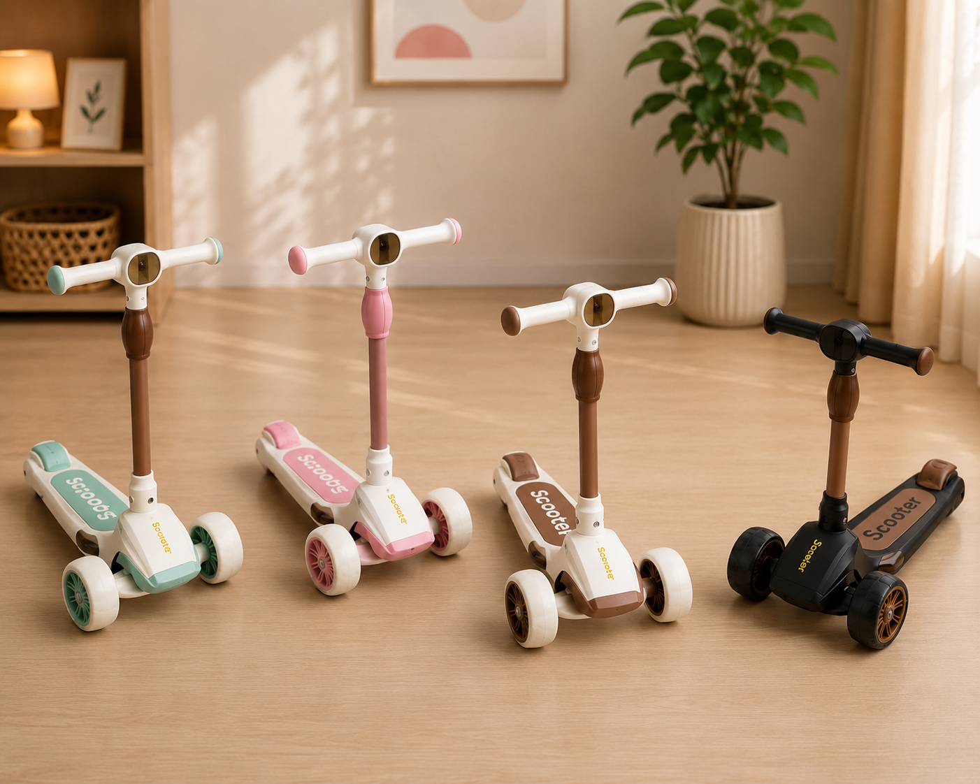 Premium 3-Wheel Kids Scooter with Adjustable Handlebar | Lean-to-Steer Kick Scooter for Boys & Girls