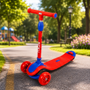 3-Wheel Kids Kick Scooter with Adjustable Handlebar, Lean-to-Steer Design, LED Wheels, Anti-Slip Deck & Rear Foot Brake | Toddler Scooter for Boys & Girls Ages 3–8