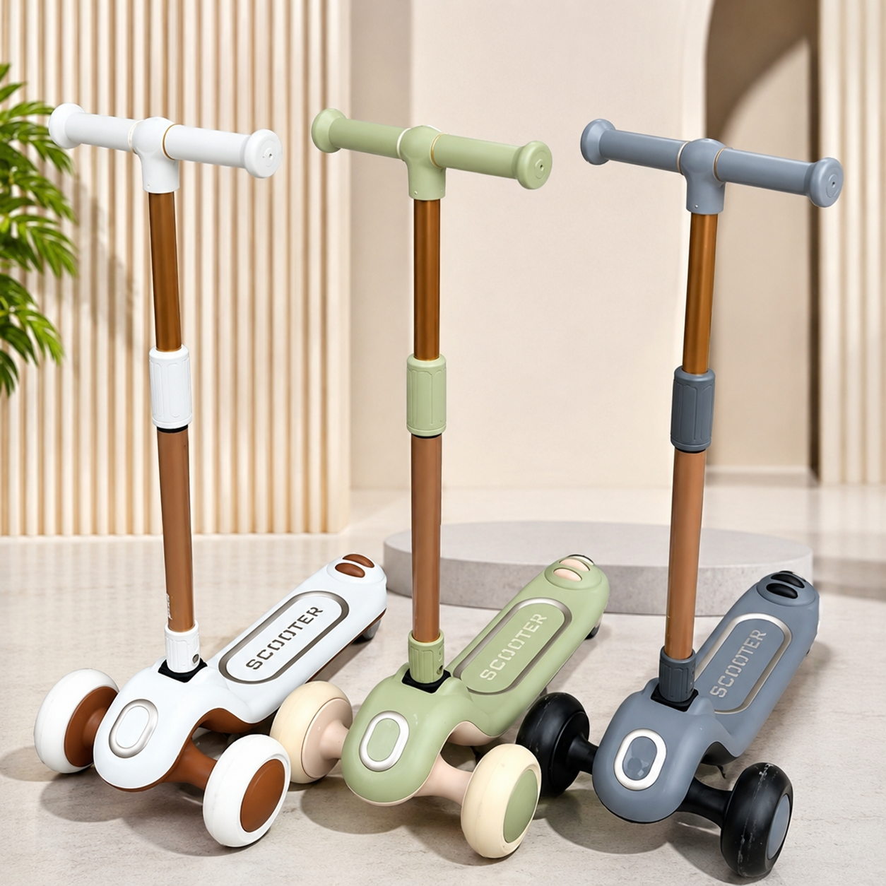 Kids Electric Scooty Ride-On – Battery Powered Scooter with LED Lights, Music & Rechargeable Battery