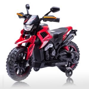 Turbo Trail Kids Electric Ride-On Motorcycle | Battery Powered Sports Bike with LED Headlight & Training Wheels