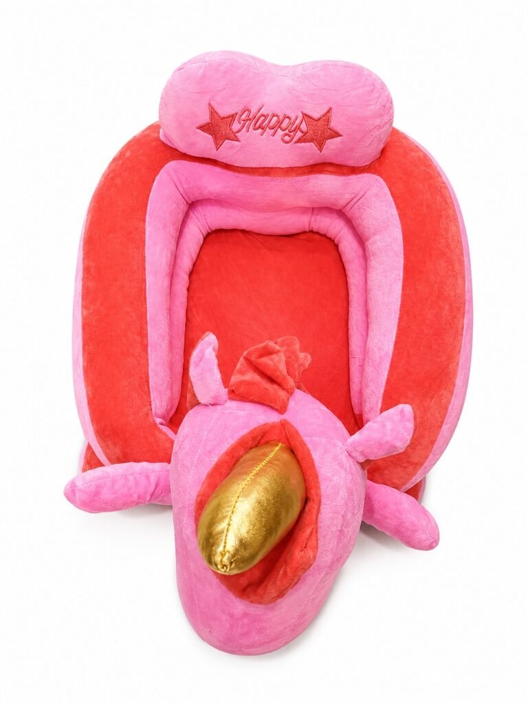 Baby Sit up Chair Cartoon DIno Plush Toddler Sofa Chair Baby Support Floor Seat for Infant Learn to Sit | Pink thumbnail 3