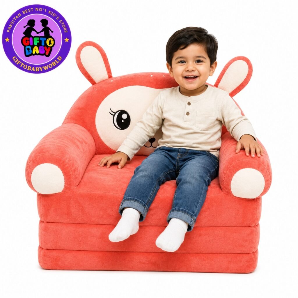Kids Sofa Cum Bed  – 3-Panel Foldable Baby Sofa & Comfortable Kids Seating Chair