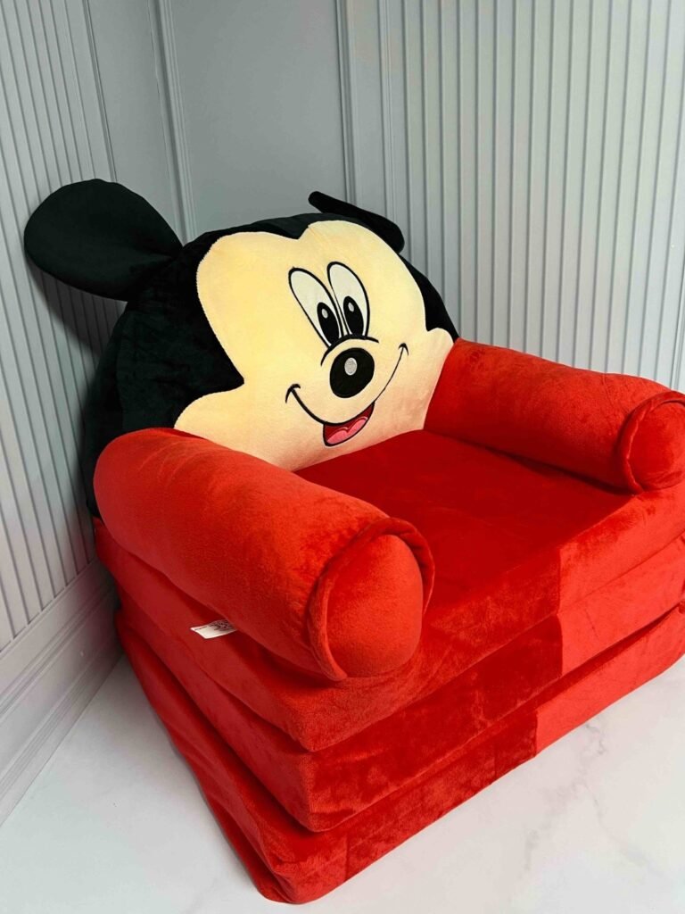 Pink Minnie Mouse Kids Sofa – 3-Panel Foldable Baby Sofa & Comfortable Kids Seating Chair thumbnail 2