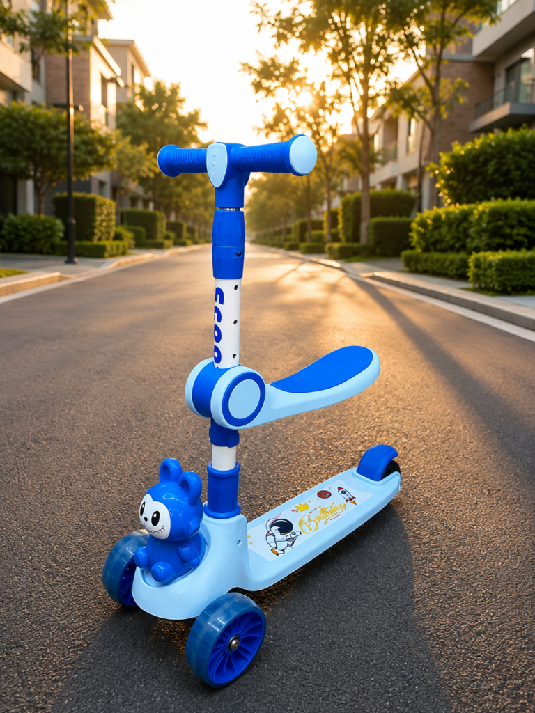 Rabbit Kids LED Light 3-Wheel Kick Scooter | Adjustable Height Lean-to-Steer Scooter thumbnail 3