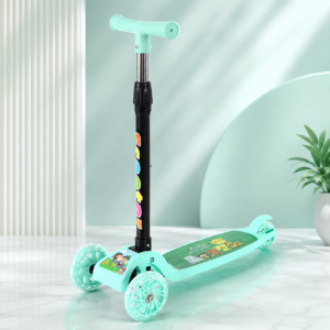 Kids 4 Wheel LED Scooter for Boys & Girls | Foldable Adjustable Height | Musical Light-Up Scooter | Ages 2-8 |