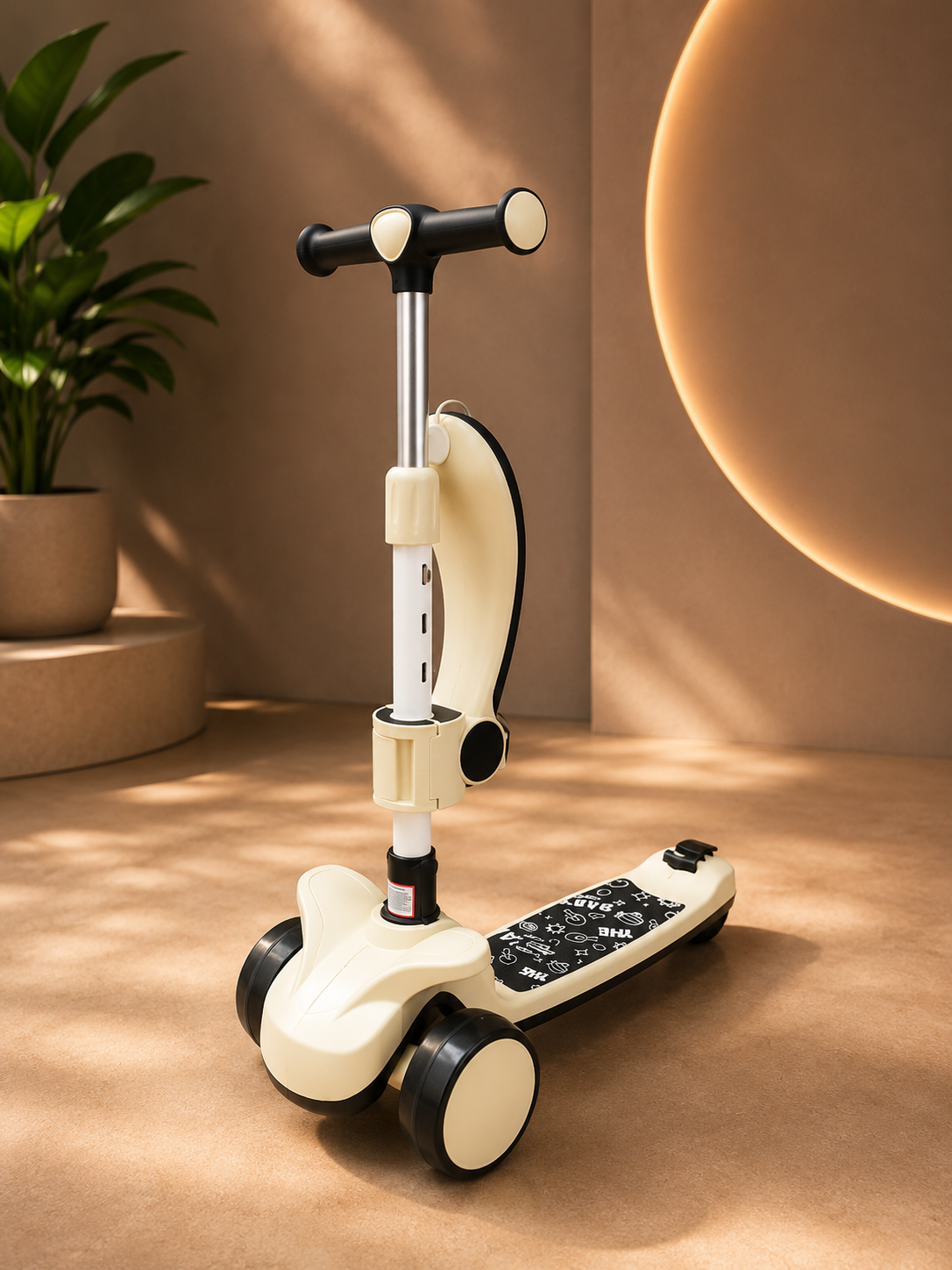 Kids LED Light 3-Wheel Kick Scooter | Adjustable Height Lean-to-Steer Scooter