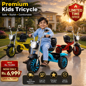 Premium Kids Tricycle with Storage Basket | Heavy Duty 3 Wheel Ride-On Cycle for Boys & Girls | Ages 2–6 Years