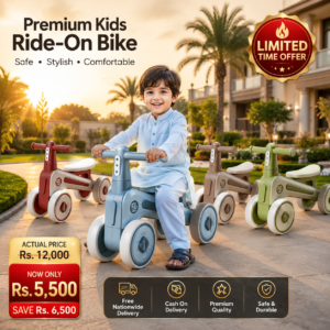 Premium 4-Wheel Kids Ride-On Balance Bike | Baby Walker & Toddler Push Bike | Safe Indoor & Outdoor Ride-On Toy (2–4 Years)