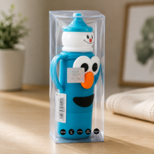 Cute Cartoon Kids Water Bottle with Straw & Handle | Leakproof BPA Free Drinking Bottle for School & Travel