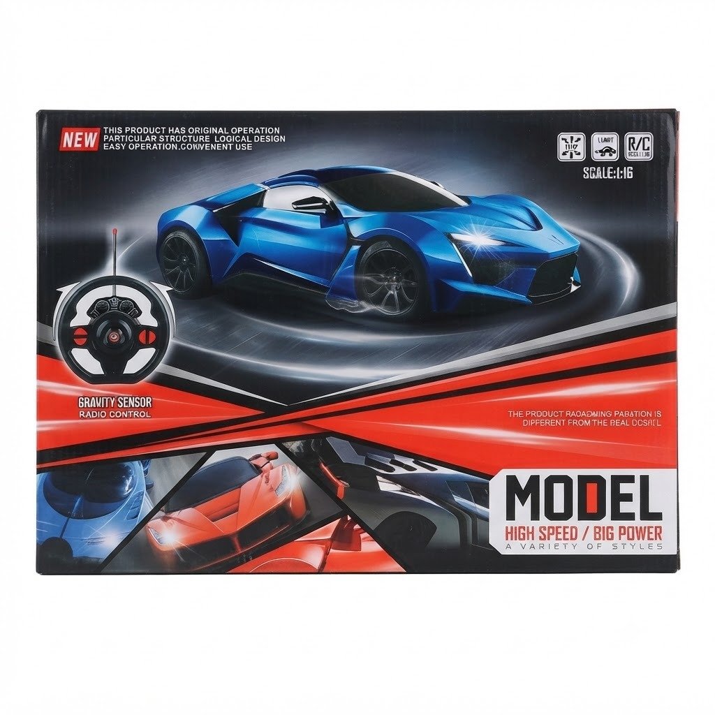 Model car sports car with steering and breaking system