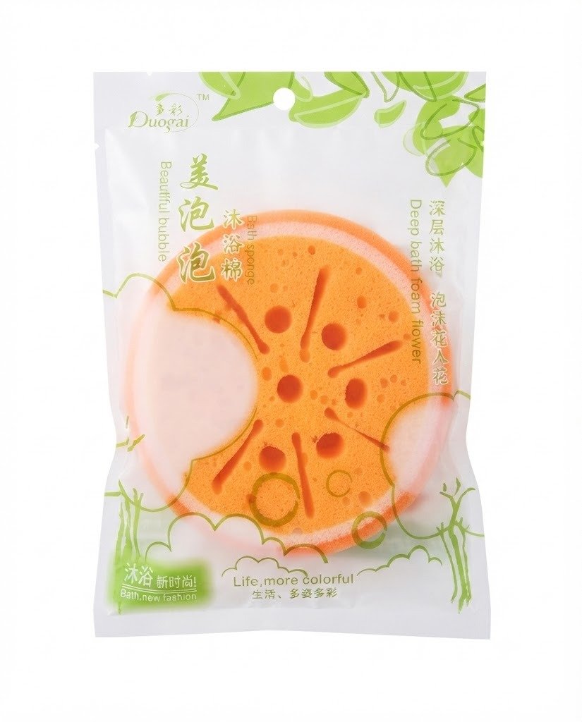 Duocai fruit shaped bath sponge