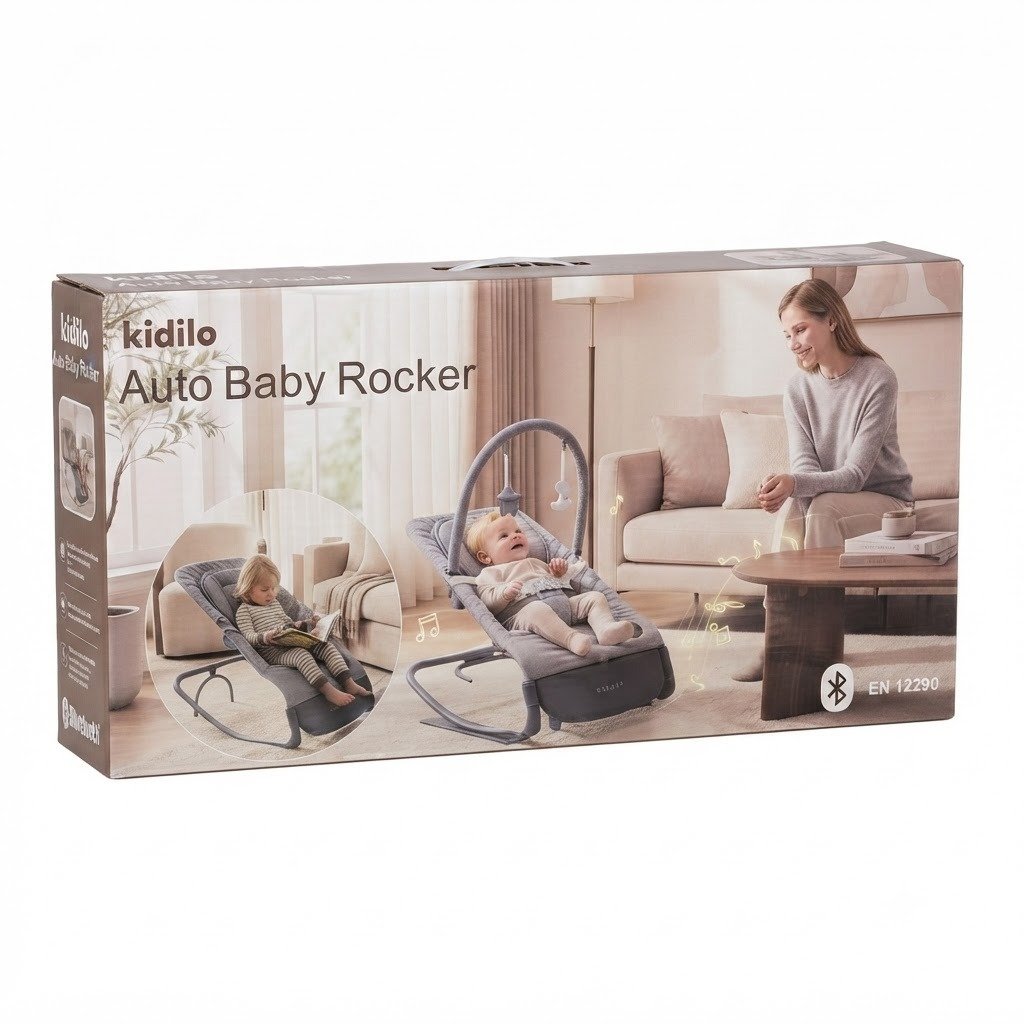 Kidilo Auto Baby Rocker | Electric Baby Bouncer with Bluetooth Music, Soothing Swing & Toy Bar | Infant Rocking Chair thumbnail 3