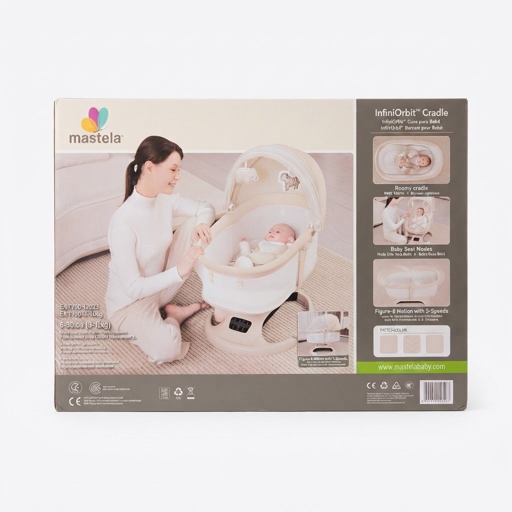 Mastela InfiniGrow Cradle Electric Baby Swing | Automatic Rocking Bassinet with Music, Timer & Remote Control for Newborns thumbnail 4