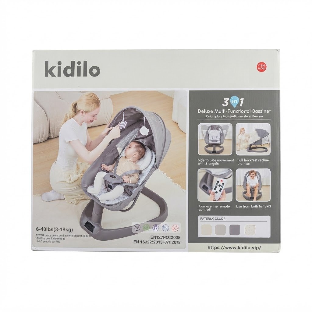 Kidilo Baby Rocker and Bouncer Seat | Adjustable 3-in-1 Infant Chair