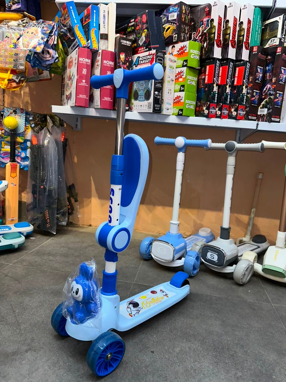Rabbit Kids LED Light 3-Wheel Kick Scooter | Adjustable Height Lean-to-Steer Scooter