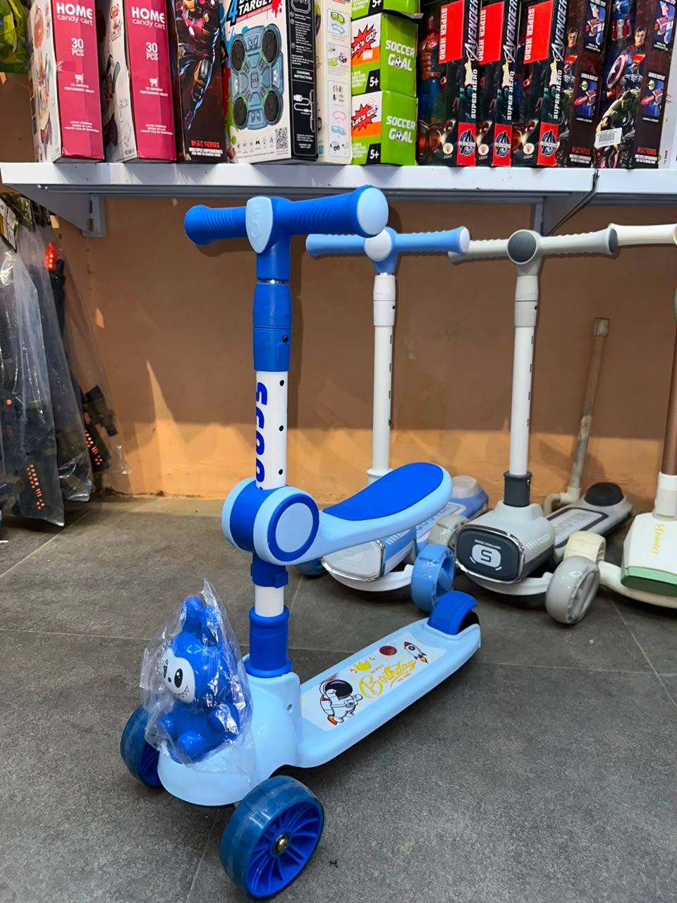 Rabbit Kids LED Light 3-Wheel Kick Scooter | Adjustable Height Lean-to-Steer Scooter