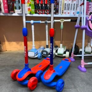 Spider-Man Kids LED Light 3-Wheel Kick Scooter | Adjustable Height Lean-to-Steer Scooter