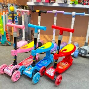 4-in-1 Kids Scooter with Seat & Push Handle | Foldable Baby Kick Scooter with LED Wheels | Ages 2-8 Years