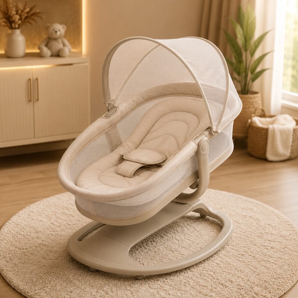 Mastela Multi-Functional 4-in-1 Bassinet | Baby Cradle | Rocking Bassinet | Portable Newborn Sleeper with Mosquito Net thumbnail 3