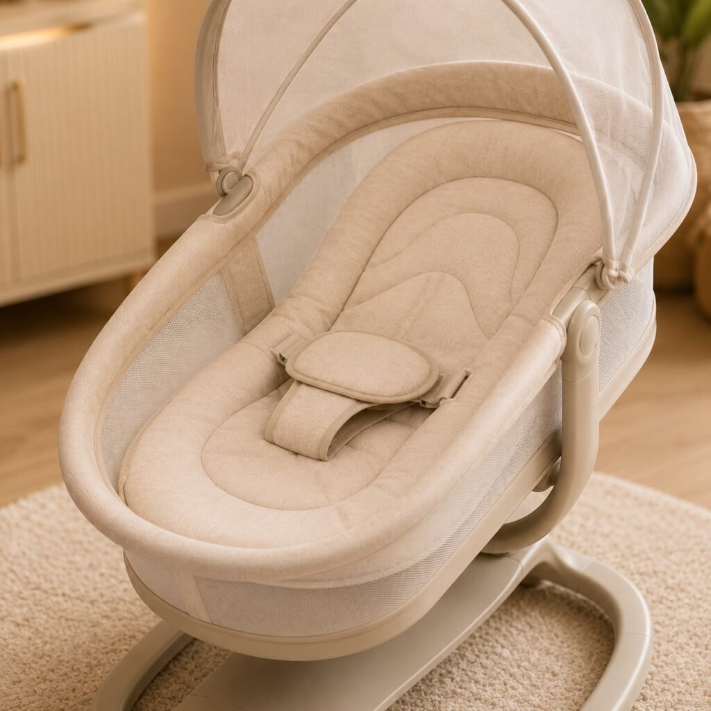 Mastela Multi-Functional 4-in-1 Bassinet | Baby Cradle | Rocking Bassinet | Portable Newborn Sleeper with Mosquito Net thumbnail 2