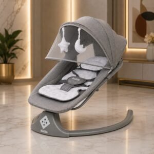 Deluxe Multifunction Electric Baby Swing & Bassinet with Auto Swing, Canopy & Toy Bar