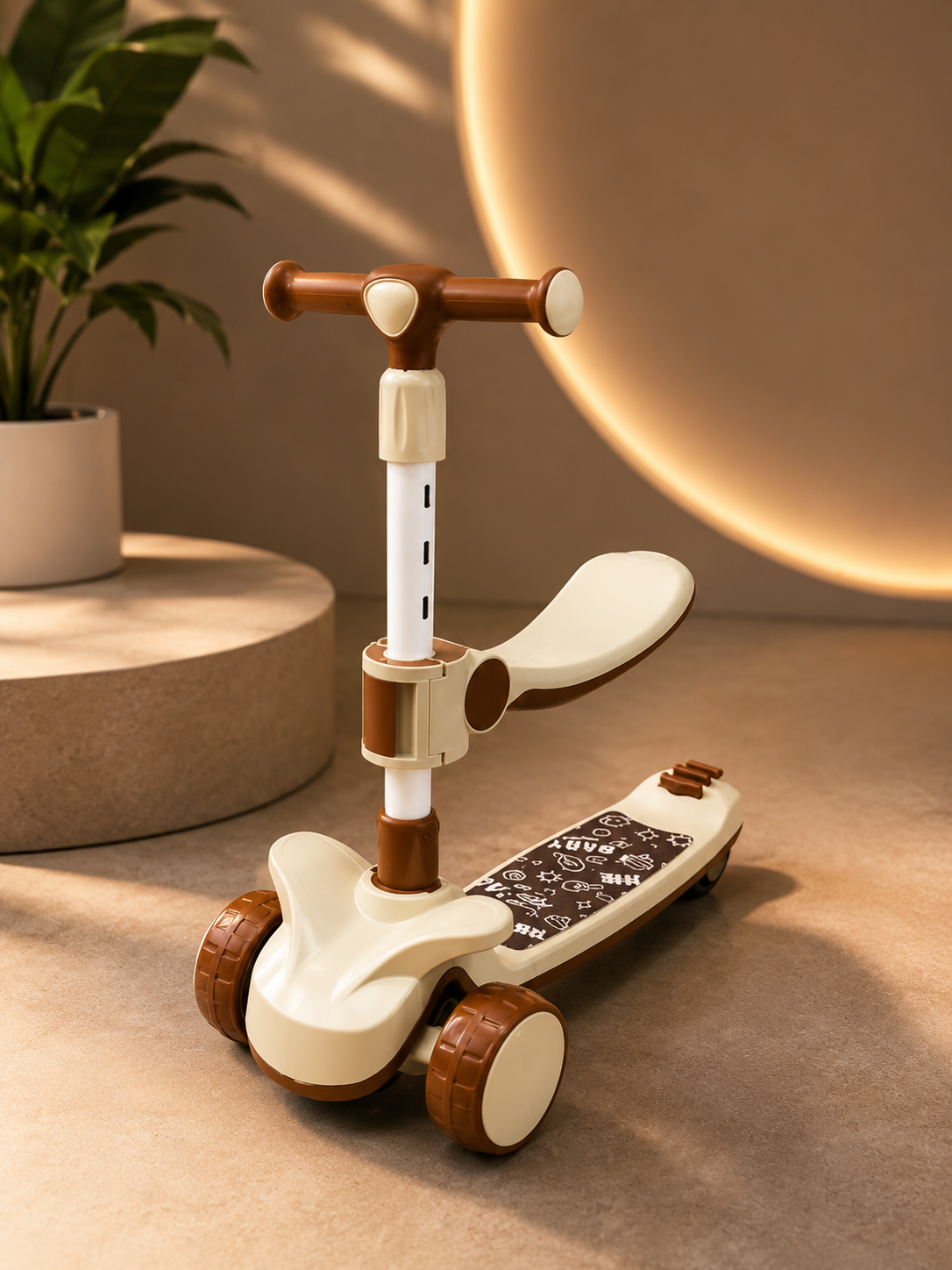 Kids LED Light 3-Wheel Kick Scooter | Adjustable Height Lean-to-Steer Scooter