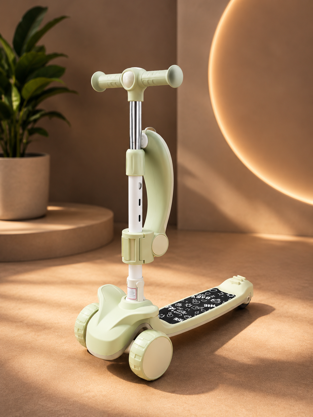 Kids LED Light 3-Wheel Kick Scooter | Adjustable Height Lean-to-Steer Scooter