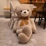 Large Soft Brown Teddy Bear Plush Toy with Bow – Extra Large Cuddly Stuffed Animal thumbnail 2