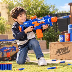 Fire Storm Soft Dart Blaster – 16-Dart Kids Toy Gun with Soft Foam Darts for Indoor & Outdoor Play