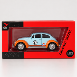 1:18 Scale Die-Cast Classic Racing Car Toy – Blue & Orange Vintage Beetle Model Car (GBW-2201P)