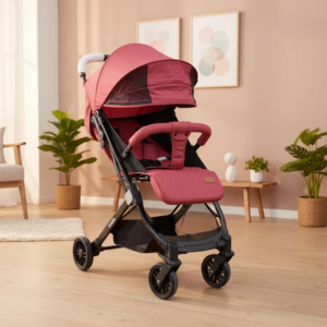 Kidilo K8 Baby Cabin Stroller – Lightweight Foldable Travel Pram with Reclining Seat, 5-Point Safety Harness, Adjustable Canopy & Storage Basket