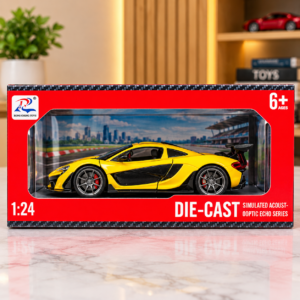 1:24 Scale Die-Cast Yellow Sports Car Toy for Kids – Pull Back Toy Car with Realistic Design (GBW-w24233)
