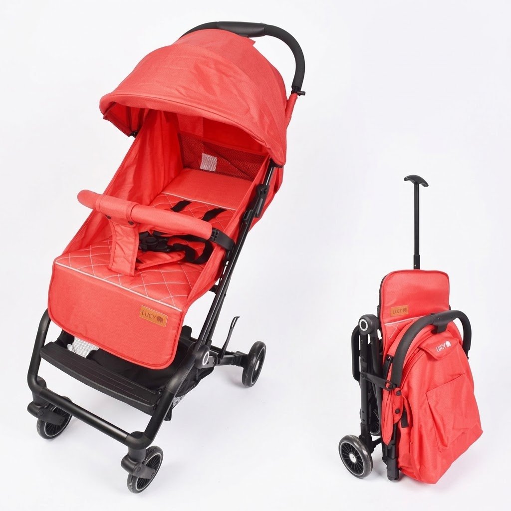 Kidilo K8 Baby Cabin Stroller – Lightweight Foldable Travel Pram with Reclining Seat, 5-Point Safety Harness, Adjustable Canopy & Storage Basket thumbnail 3