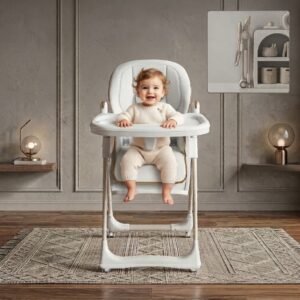 Kidilo Foldable Baby Rocking Bouncer High Chair – 2-in-1 Feeding Chair & Rocking Seat for Babies