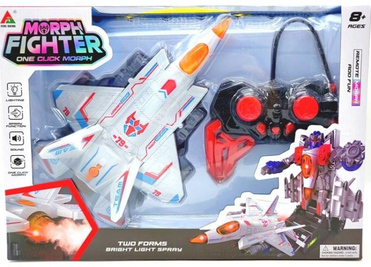 2-in-1 Transforming Aircraft Robot Toy with Remote Control | Kids Robot & Fighter Plane.  (GBW-358-2)