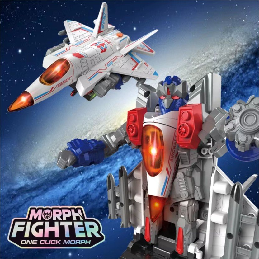 2-in-1 Transforming Aircraft Robot Toy with Remote Control | Kids Robot & Fighter Plane.  (GBW-358-2) thumbnail 5