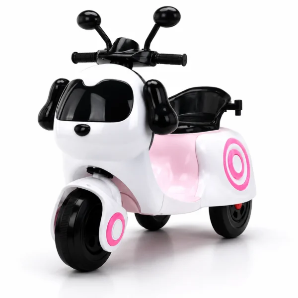 Kids Electric Ride-On Tricycle – Pink Battery Powered Motorcycle with LED Lights thumbnail 2