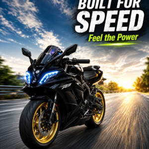 Yamaha R3 Style Sports Bike – Premium Black Racing Motorcycle with LED Lights