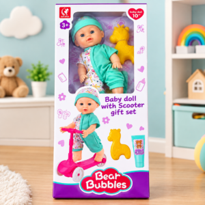 Baby Doll with Scooter Gift Set – 10 Inch Baby Doll Toy Set for Kids  (GBW-BB-1024)