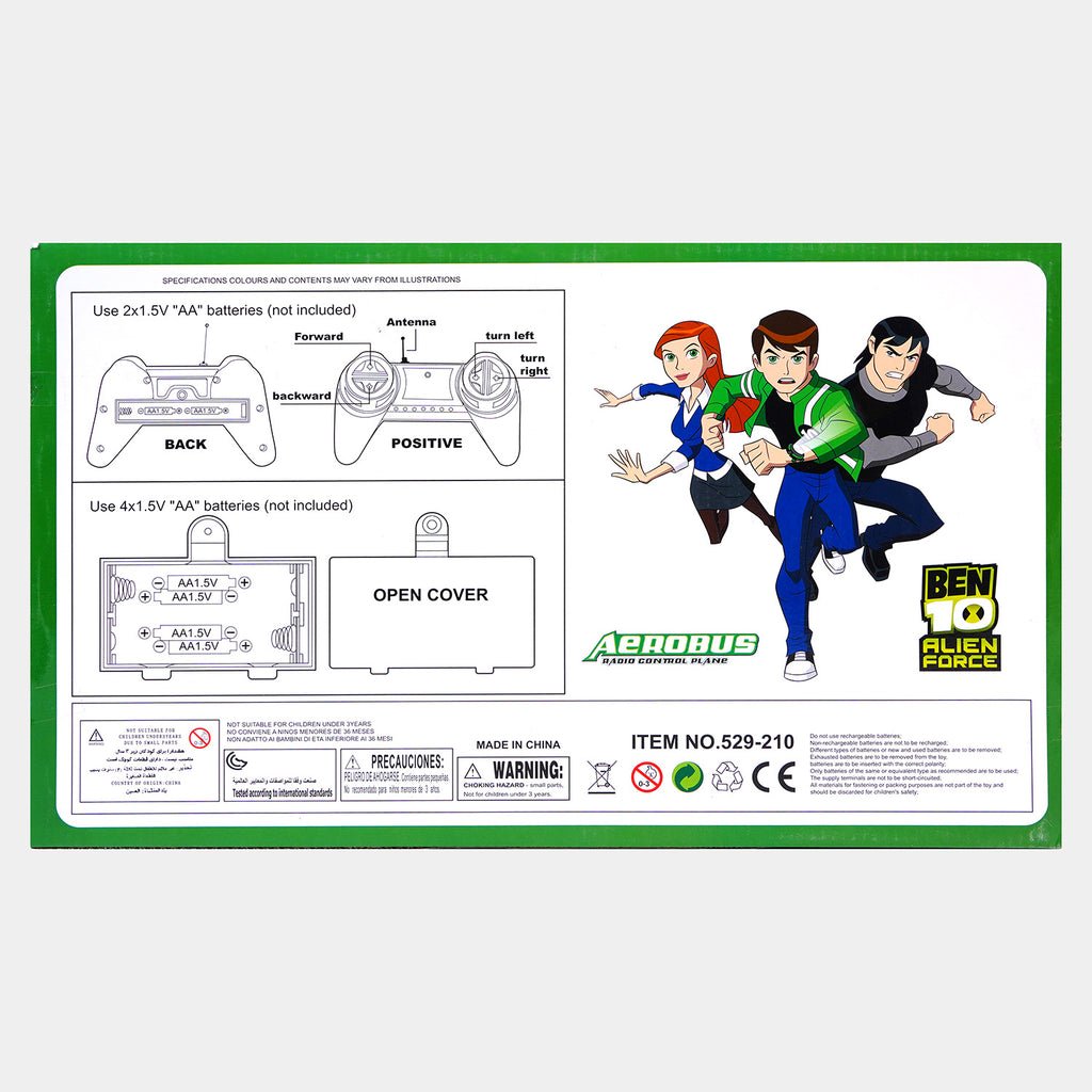 Ben 10 RC Aeroplane Toy for Kids | 4-Channel Remote Control Fighter Plane with Lights & Sound               (GBW-529-210) thumbnail 6