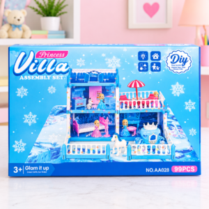 Dollhouse Playset for Kids 6+ – Multi-Level Doll House with Slides, Balcony & Accessories  (GBW-862-11)