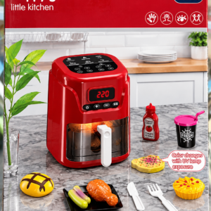 Happy Gourmet Kids Air Fryer Toy – Pretend Play Kitchen Set with UV Color Changing Food    (GBW-A1012-6)