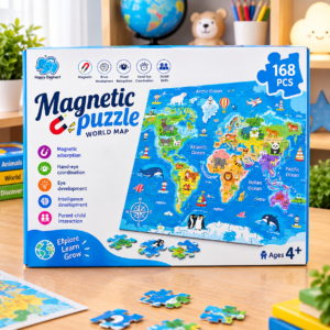 Magnetic World Map Puzzle 168 Pcs – Gifto Baby World    (GBW-8526-8)