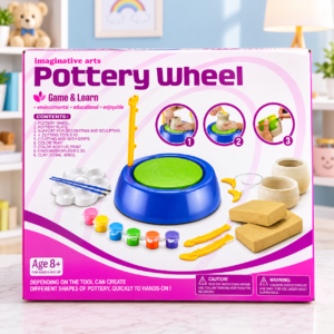 Kids Pottery Wheel Art & Craft Set for Ages 8+ – Clay Pottery Making Kit with Paints & Sculpting Tools  (GBW-103)
