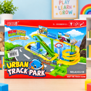 Urban Track Park Racing Car Track Set for Kids – Multi-Level Toy Race Track  (GBW-A333-18)