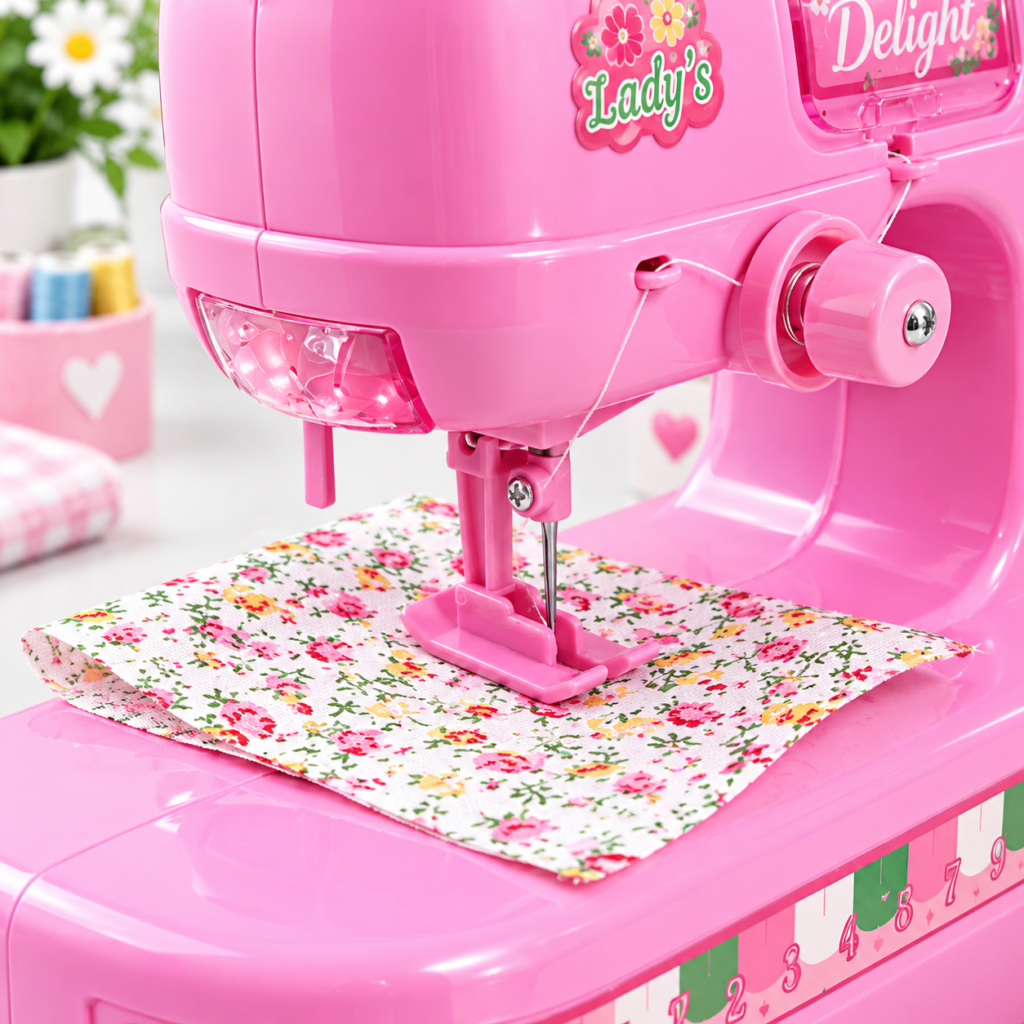 Kids Toy Sewing Machine with Lights & Music – Pretend Play Sewing Machine for Girls, Creative Educational Toy  (GBW-1803) thumbnail 4