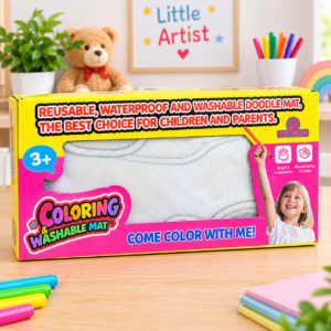 Reusable Washable Coloring & Doodle Mat for Kids – Waterproof Drawing Mat with 4 Patterns, Creative Learning Toy, 3+    (GBW-Dm7803-1)