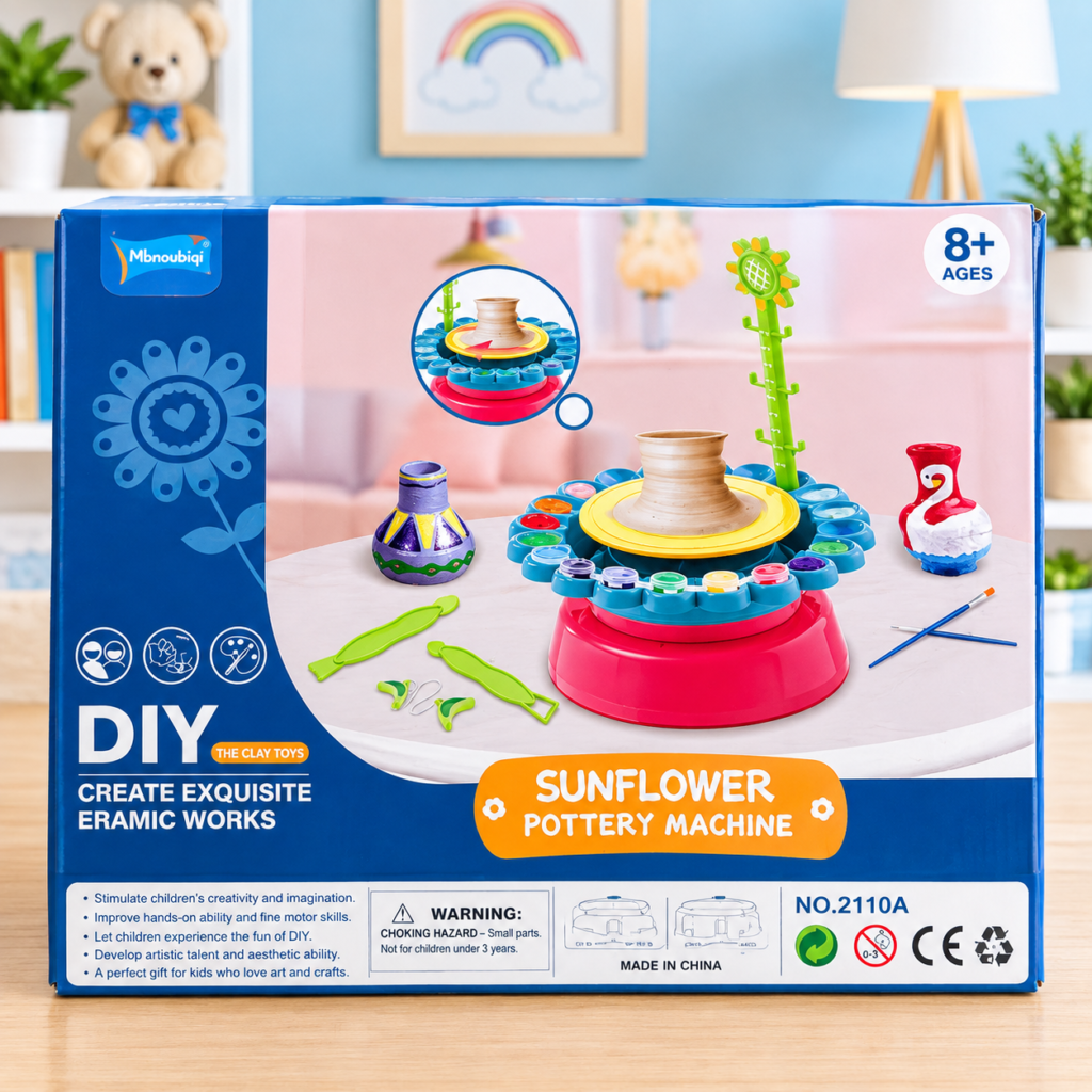 Sunflower DIY Pottery Machine for Kids 8+ – Electric Pottery Wheel, Clay Art & Ceramic Making Set  (GBW-2110A)