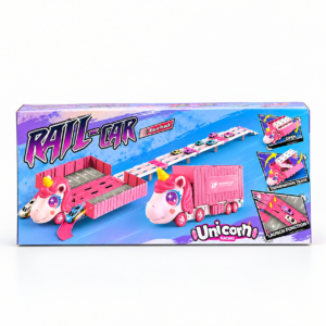 Unicorn Rail Car Race Track Toy Set for Kids – Transforming Rail Car with Launch Function (GBW-896)